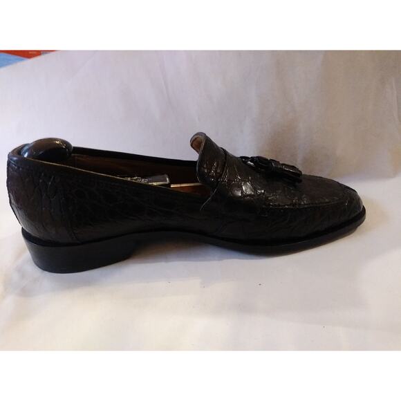 Vintage Men\'s $995 ZELLI Black Genuine Crocodile Alligator Loafers Shoes 10M main image 7